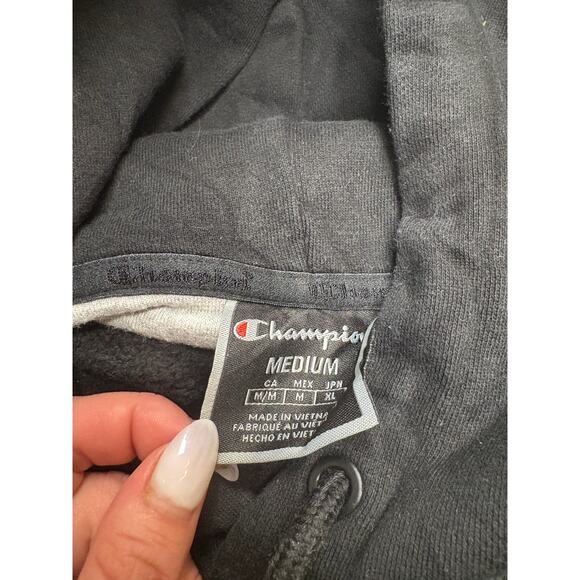 Champion 1919 Rare Men's Hoodie Pullover Thick Graphic Black Size Medium - Picture 13 of 15